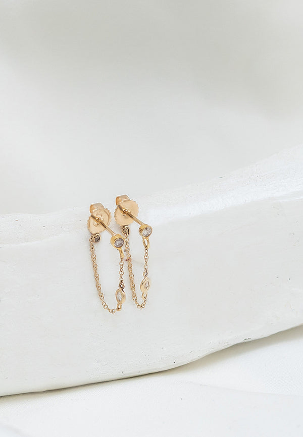 JULIA 14K CHAIN DROP EARRINGS