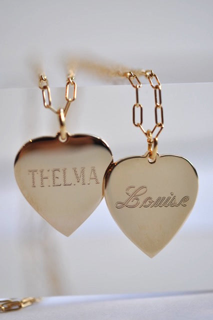 THELMA & LOUISE DOUBLE SIDED HEART NECKLACE
