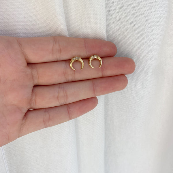 SKY CRESCENT STUD EARRINGS