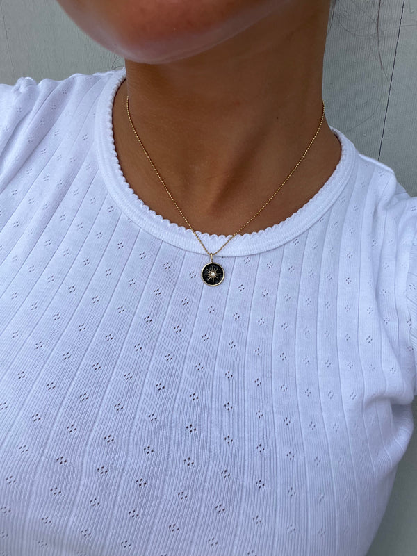 TESS ENAMEL BURST DISC NECKLACE