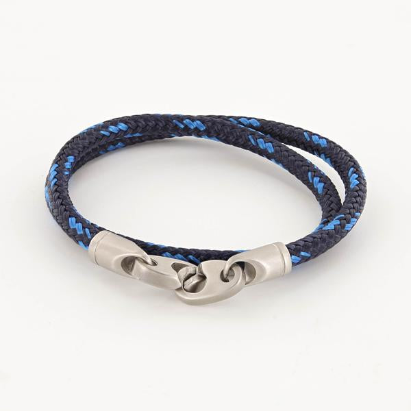 Contender Double Wrap Rope Bracelet with Matte Stainless Steel Brummels