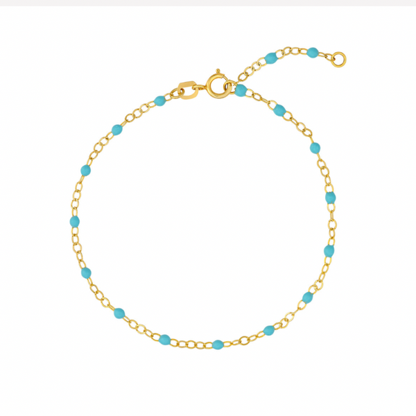 Light Turquoise Enamel Bead GRACE Bracelet
