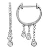 SAMARATRIPLE CHAIN  DANGLE DIAMOND HUGGIE EARRINGS