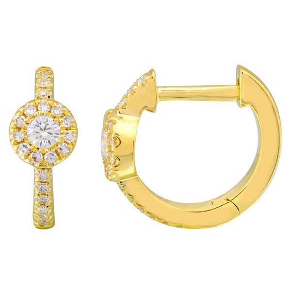 SAGE GOLD DIAMOND HUGGIE EARRINGS