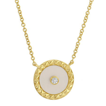 OLI 14K YELLOW GOLD MOP DIAMOND NECKLACE