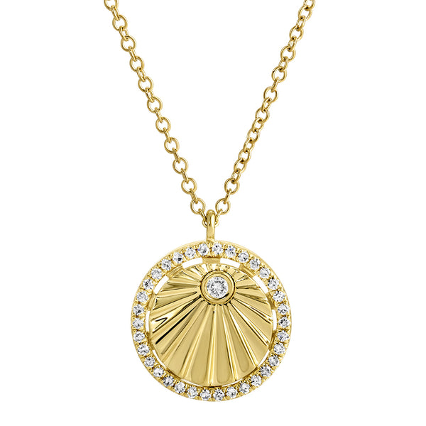 KENDALL FLUTED DISC DIAMOND NECKLACES