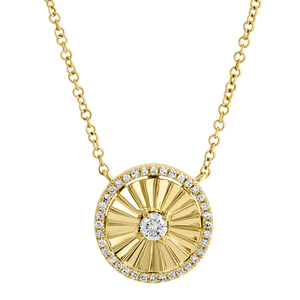 KENDALL FLUTED DISC DIAMOND NECKLACES
