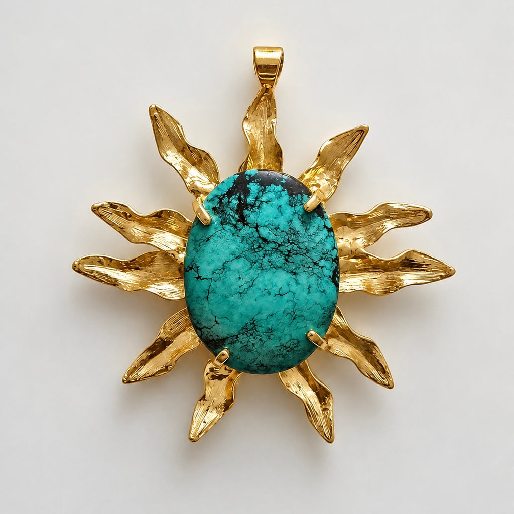 KADEN TUQUOISE FLOWER STATEMENT NECKLACE