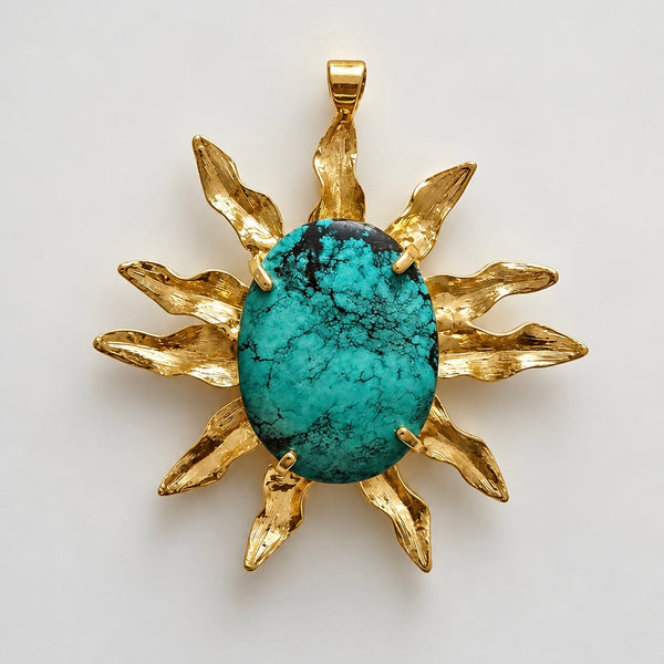 KADEN TUQUOISE FLOWER STATEMENT NECKLACE