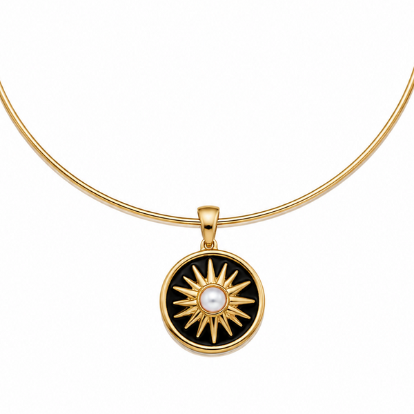 DYLAN BLACK ENAMEL BURST NECKLACE