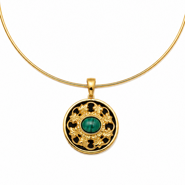 LANNA ENAMEL FILAGREE FLORAL  DISC NECKLACE