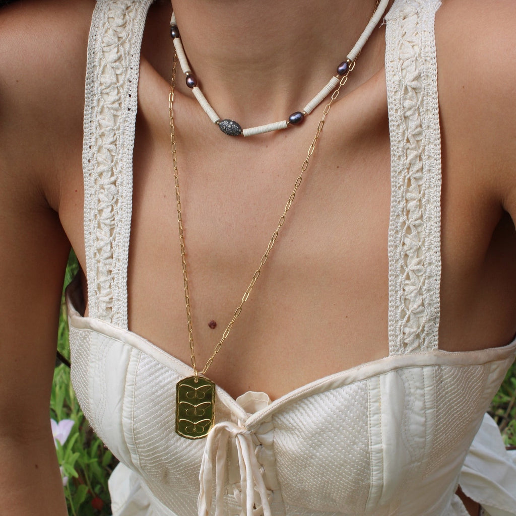 SLOANE Butterfly Tag Necklace