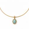 SAMMIE  AMAZONITE BAMBOO PENDANT  NECKLACE