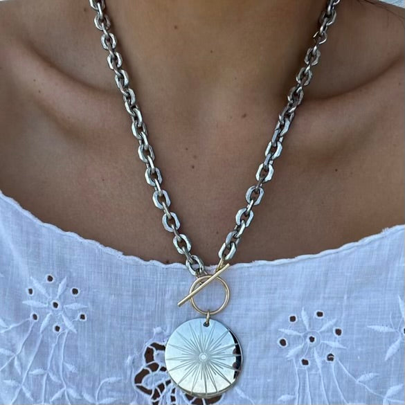 ALLIE BURST Disc Necklace - 1.5"