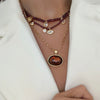 BRYCE TOPAZ HORZONTAL OVAL   DISC NECKLACE