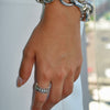 LUV AJ SILVER STONE STACKING RINGS