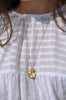 CARI BUTTERFLY DISC NECKLACE - 3/4"