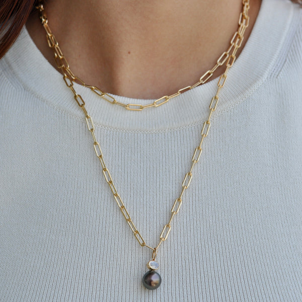 MOLLY Pearl/ Moonstone Drop Necklace