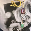MARLIE DOUBLE STONE CHAIN DROP  NECKLACE