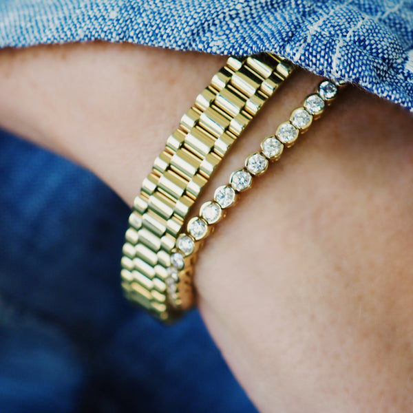 ASHLEY  BEZEL SET LAB GROWN TENNIS BRACELET