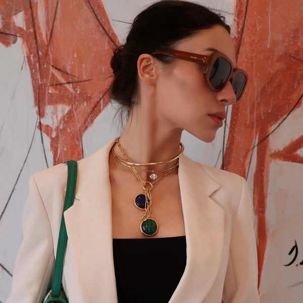 BLU DOUBLE DROP TOGGLE CHAIN NECKLACE