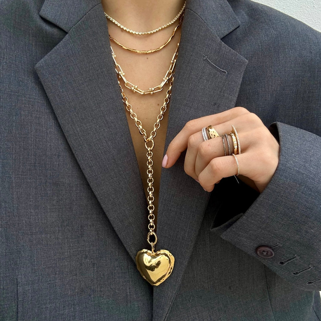 ALEXANDRA Y  PUFFED HEART NECKLACE