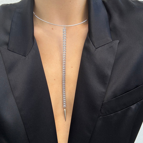 ZOE BAGUETTE SPIKE DROP NECKLACE