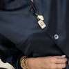 LARISSA SHELL / ROCK DIAMOND - RECTANGLE PENDANT NECKLACE