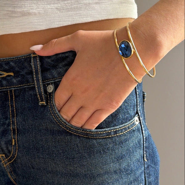 CATHERINE DOUBLE PARALLEL STONE CUFF