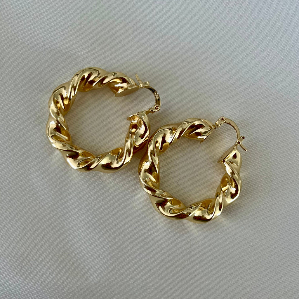 JADE TWIST HOOP EARRINGS