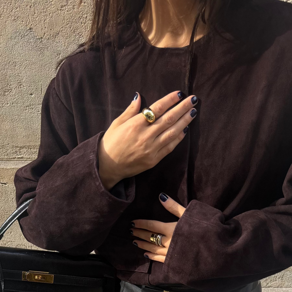 BILLY WIDE DOMED GOLD BAND RING