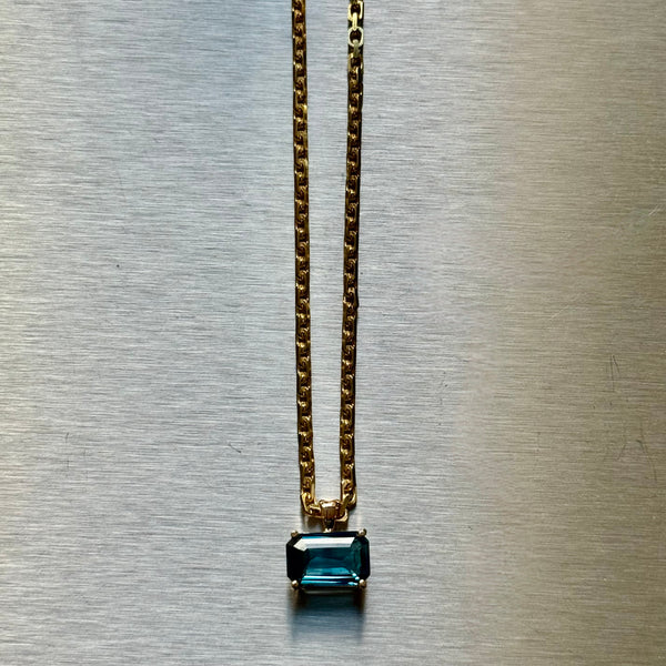 TREY LONDON BLUE TOPAZ NECKLACE
