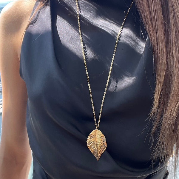 JORDAN Leaf Drop Necklace