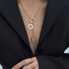CARTER PEARL + WHEEL BURST DOUBLE DROP NECKLACE