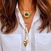 BLAIR FLUTED MALACHITE DISC  NECKLACE