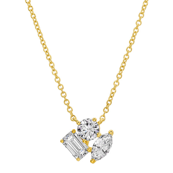 STARR DIAMOND MULTI-SHAPE CLUSTER NECKLACE