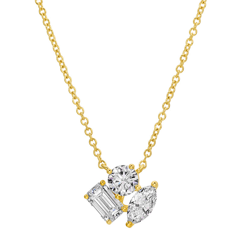 STARR DIAMOND MULTI-SHAPE CLUSTER NECKLACE