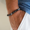 MEN'S  BLACK PEARL BEADED BRACELET