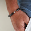 MEN'S  BLACK PEARL BEADED BRACELET