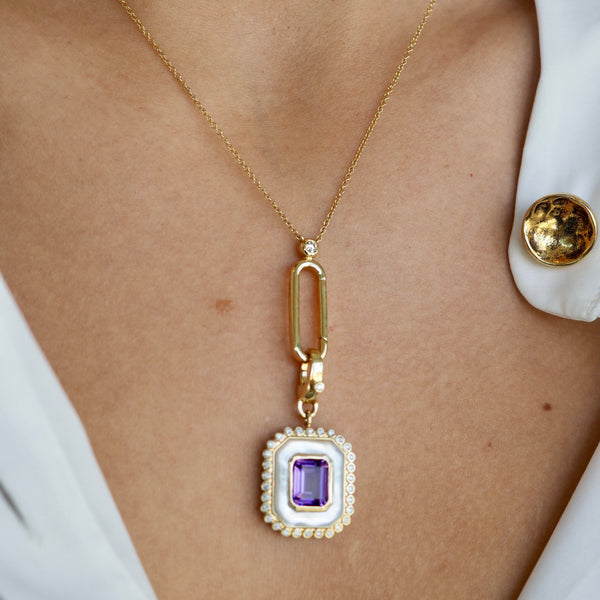 LOLA  OVAL DROP CHAIN NECKLACE