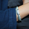 JILLIAN- CZ BANGLE BRACELET CUFF STACK - SET OF 3