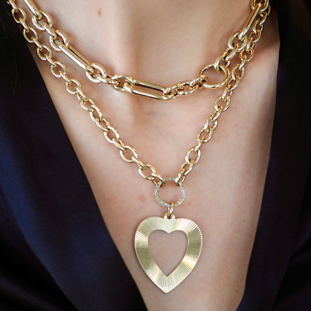 LANI FLUTED HEART - PENDANT ONLY