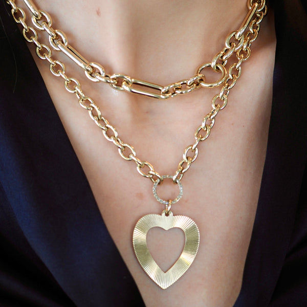 LANI FLUTED HEART - PENDANT ONLY