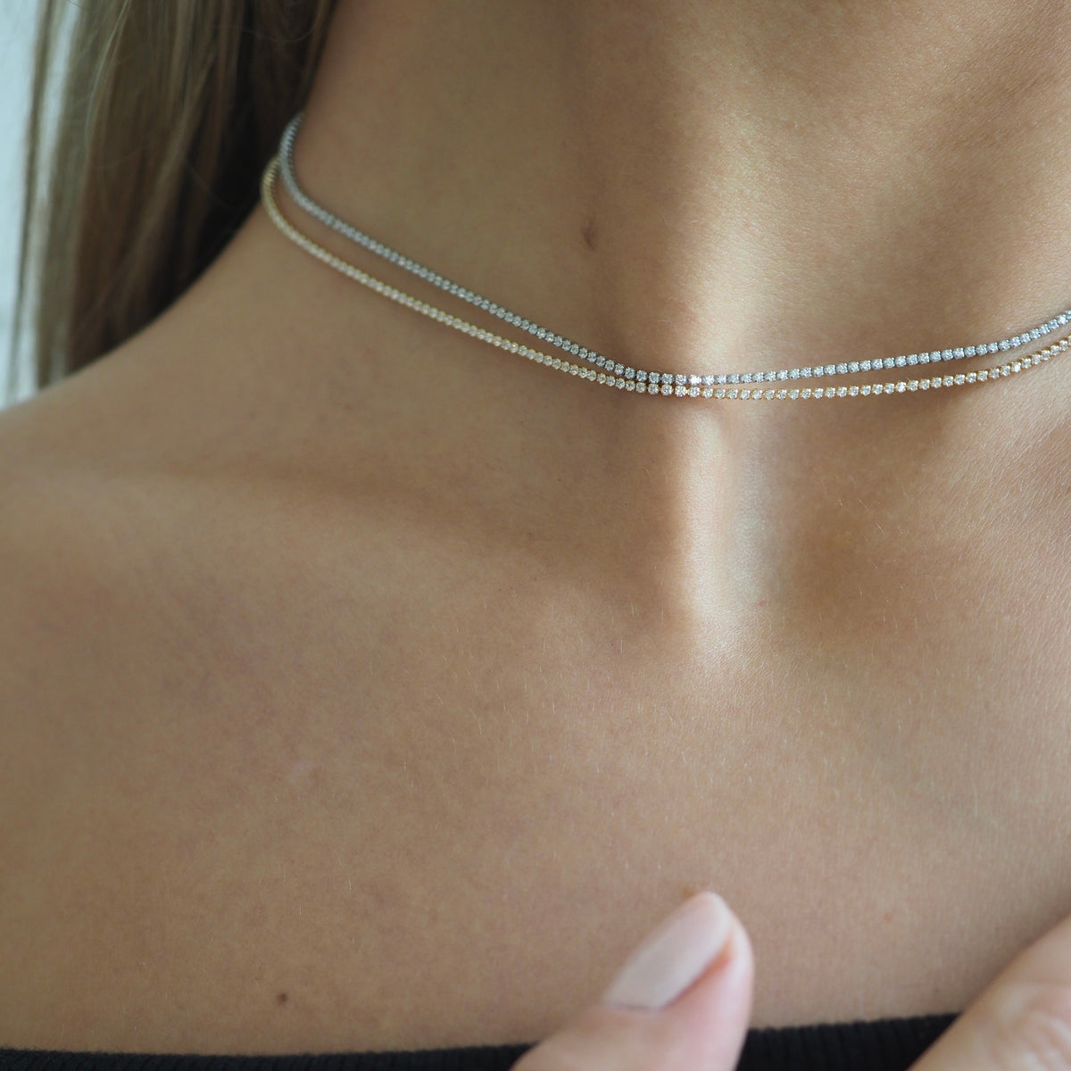 MIMI TEENY TINY TENNIS NECKLACES –