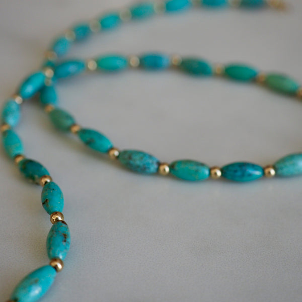 FIA TURQUOISE BEADED NECKLACE