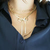 DANI  HERRINGBONE BOW NECKLACE