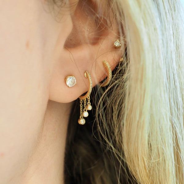 SAMARA DANGLING HUGGIE EARRINGS