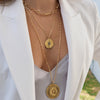 MAGGIE JAYNE FLORAL DISC PENDANT NECKLACE