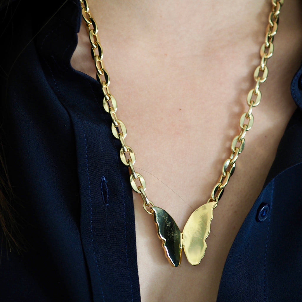 JULIA FOLDED BUTTERFLY STATEMENT NECKLACE