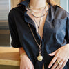 SAMARA BUTTEREFLY DISC NECKLACE  -  1-1/2"